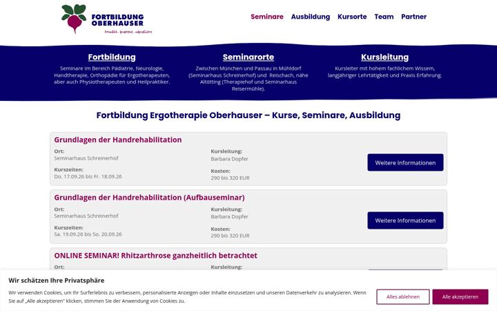 Screenshot of fortbildung-oberhauser.de