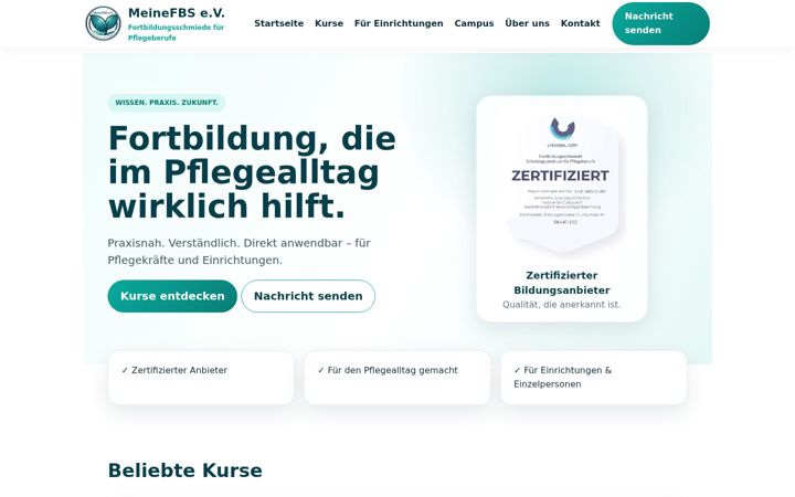 Screenshot of fortbildungsschmiede.de