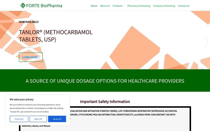Screenshot of fortebiopharma.com