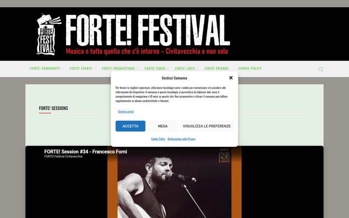 Screenshot stránky fortefestival.it