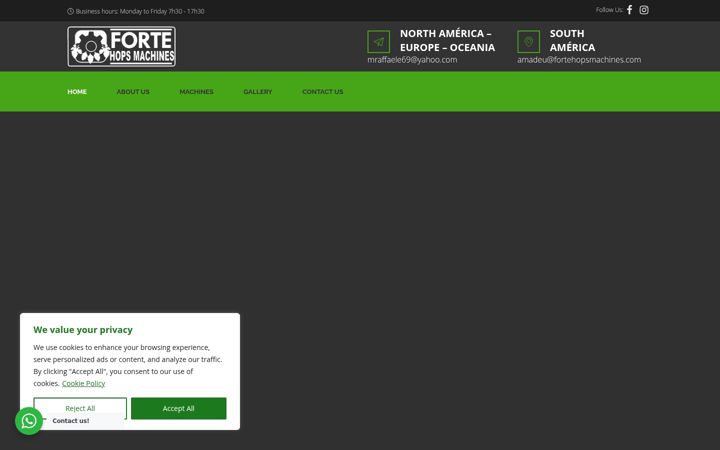 Screenshot of fortehopsmachines.com