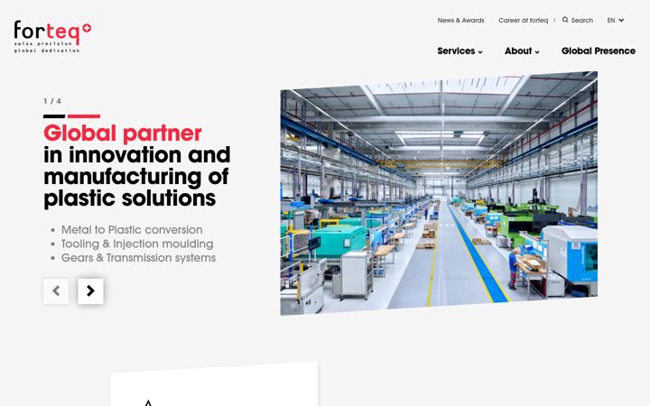 Screenshot of forteq-precision-plastics.com