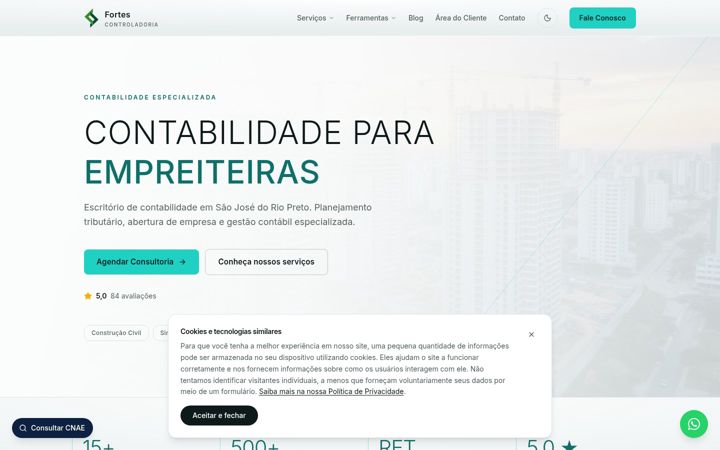 Screenshot of fortescontroladoria.com.br