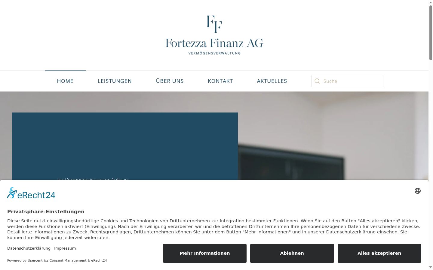 Screenshot del banner di consenso mostrato prima di qualsiasi interazione