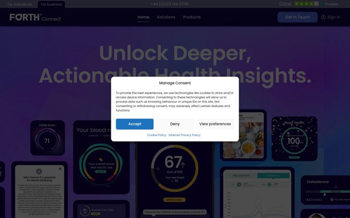 Ekraanipilt saidist forthconnect.io