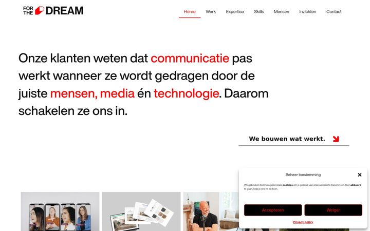 Screenshot of forthedream.be