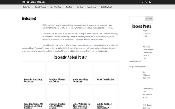Screenshot of fortheloveoffandoms.com