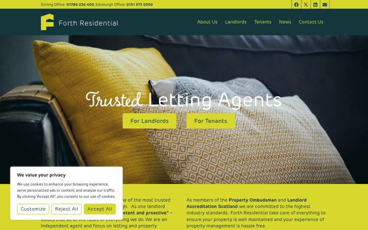 Screenshot of forthresidential.co.uk