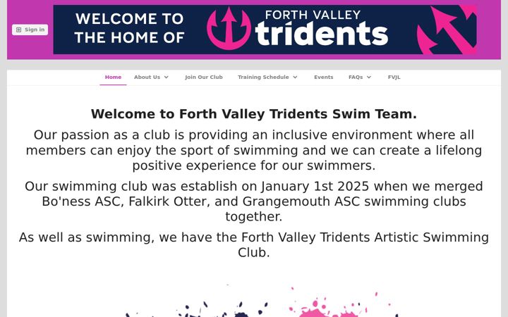 Screenshot of forthvalleytridents.org