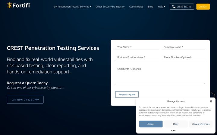 Screenshot of forti.fi