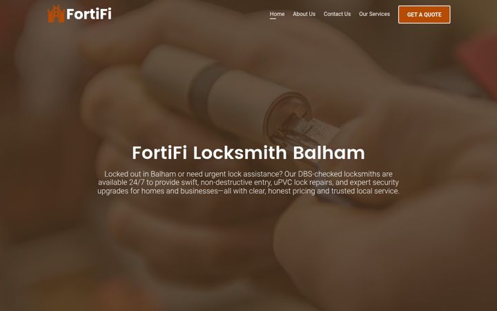 Screenshot of fortifilocksmithbalham.co.uk