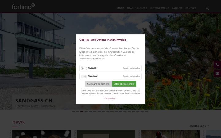 Screenshot of fortimo.ch