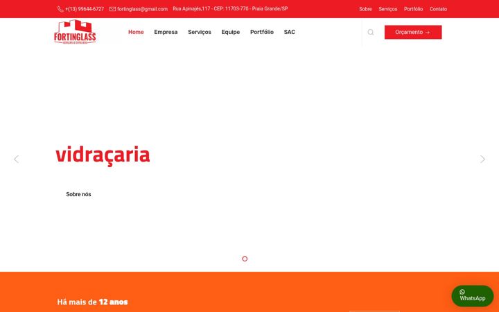 Screenshot of fortinglass.com.br