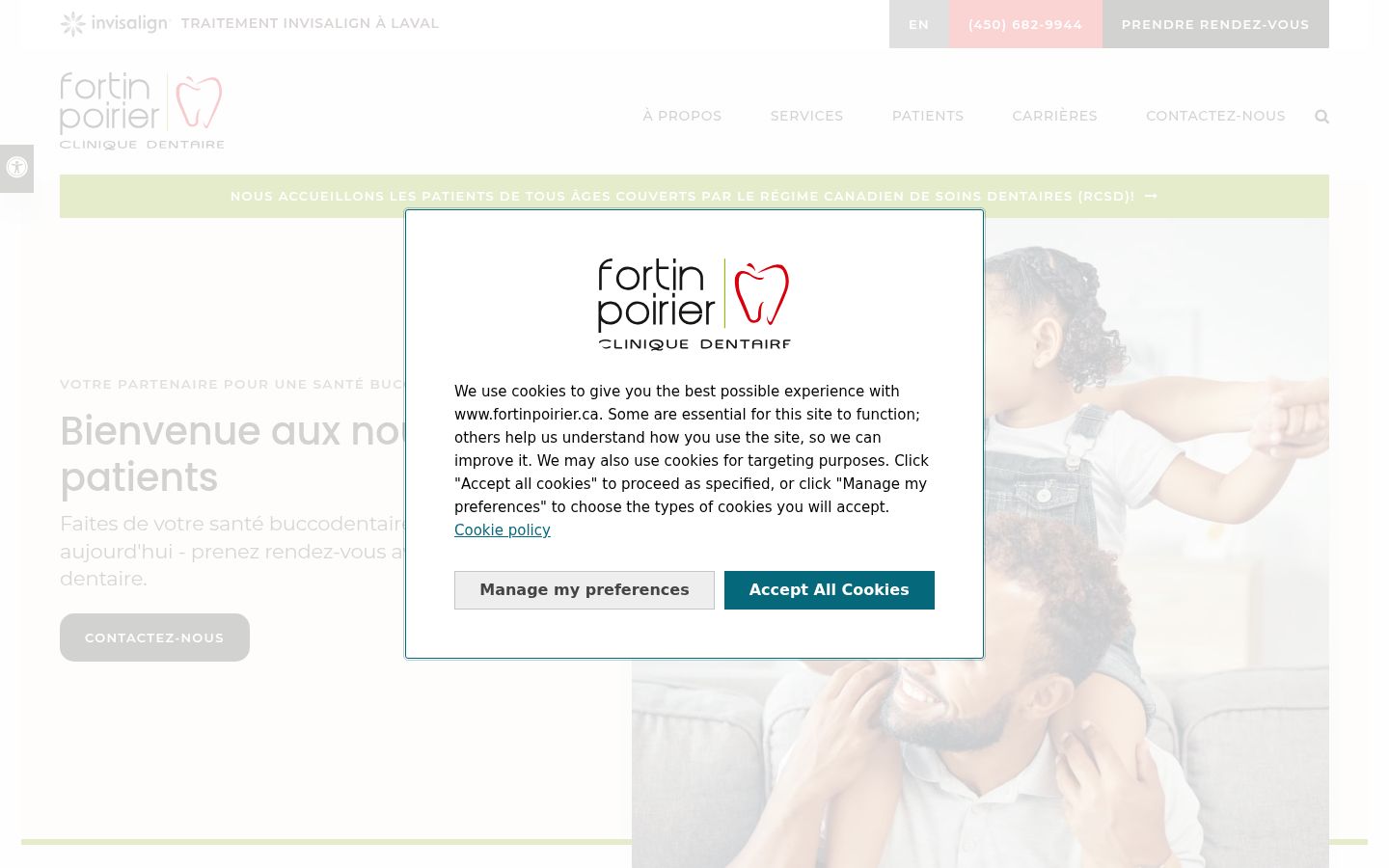 Screenshot van de toestemmingsbanner zoals getoond vóór enige interactie