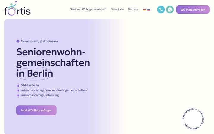 Screenshot ta' fortis-pflegedienst.de