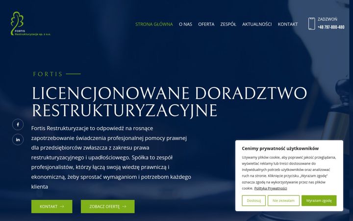 Screenshot of fortis-restrukturyzacje.pl