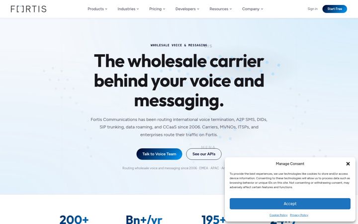 Screenshot of fortis-tele.com