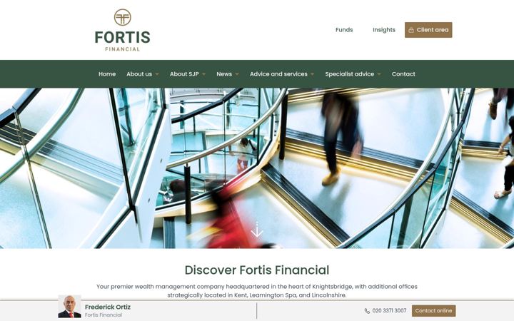 Snímek obrazovky fortisfinancial.co.uk