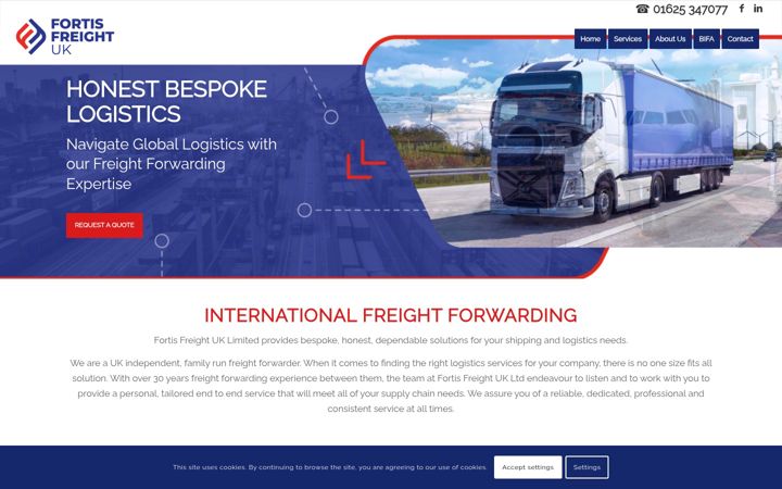 Screenshot of fortisfreight.co.uk