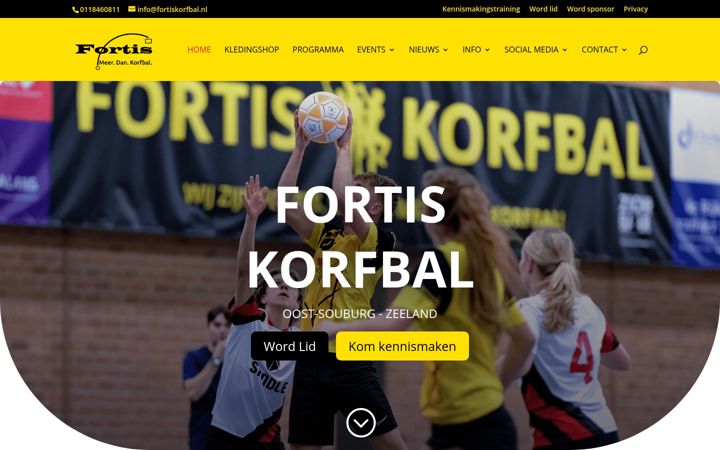 Screenshot of fortiskorfbal.nl