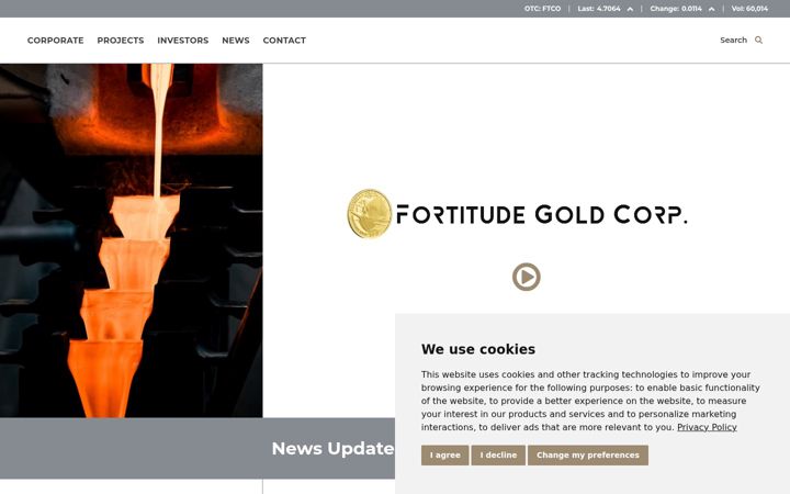 Screenshot of fortitudegold.com