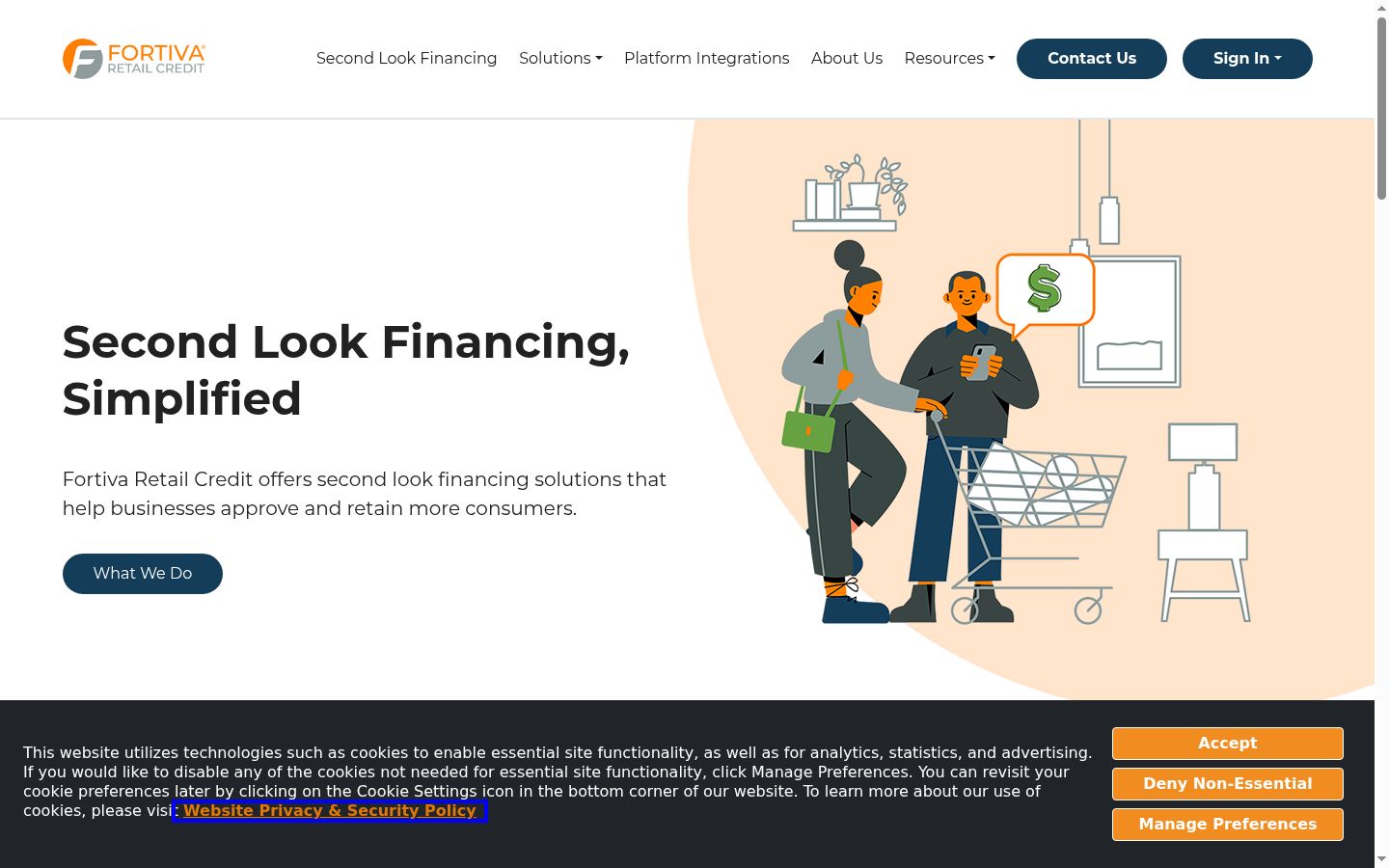 Screenshot of the consent banner shown before any interaction
