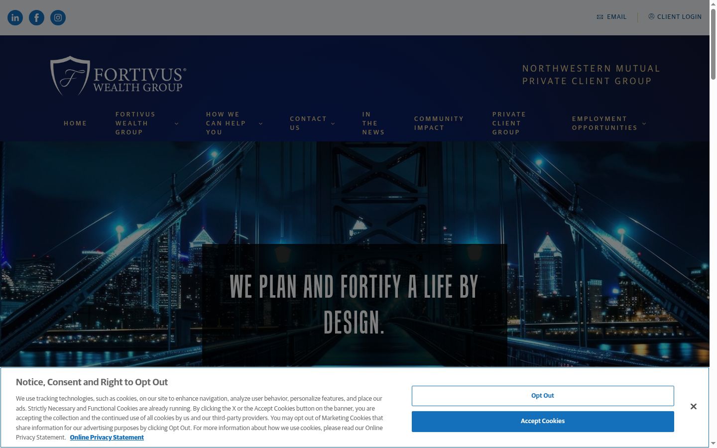 Screenshot of the consent banner shown before any interaction
