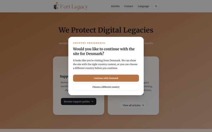 Screenshot of fortlegacy.com