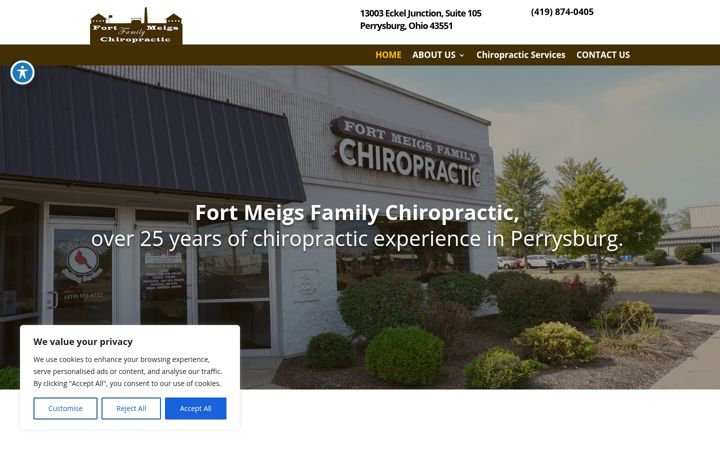 Screenshot of fortmeigschiropractic.com