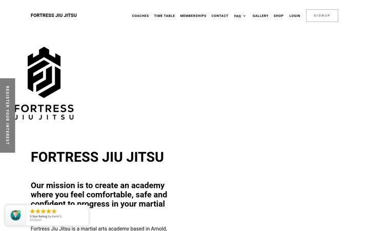 Screenshot of fortressjiujitsu.co.uk
