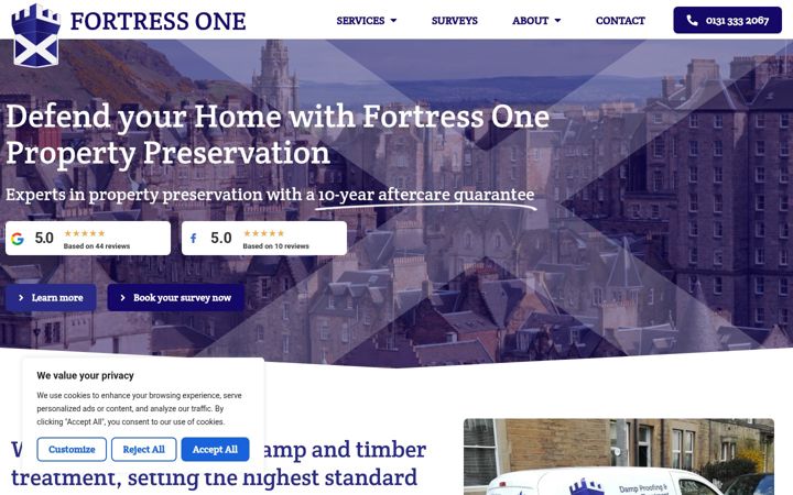 Screenshot of fortressone.co.uk