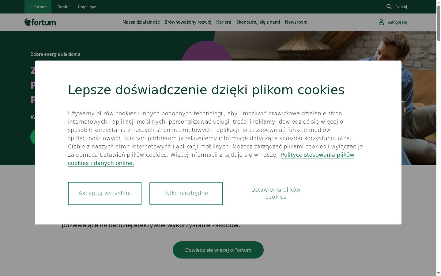 Képernyőkép a bármilyen interakció előtt megjelenő hozzájárulási bannerről