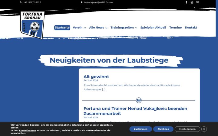 Screenshot of fortuna-gronau.de