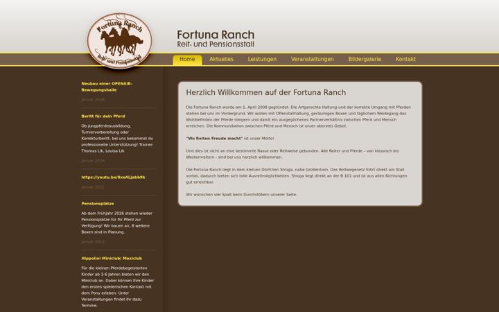 Kuvakaappaus sivustosta fortuna-ranch-stroga.de