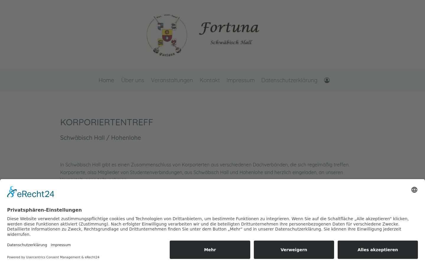 Screenshot del banner di consenso mostrato prima di qualsiasi interazione