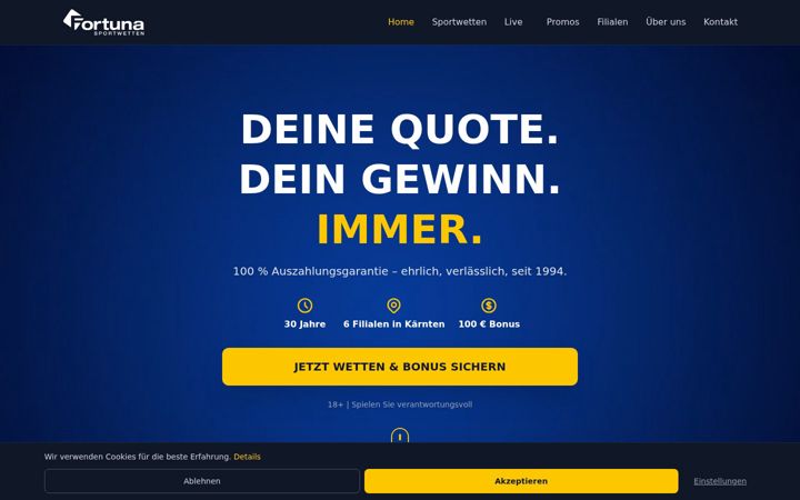 Screenshot of fortunabet.at