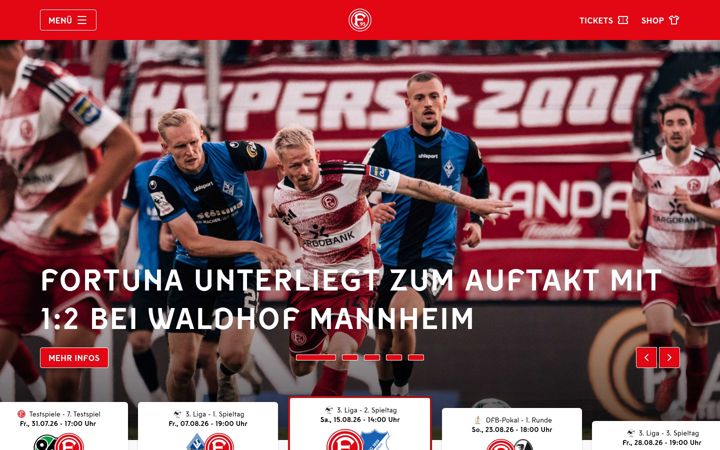 Screenshot of fortunaduesseldorf.de