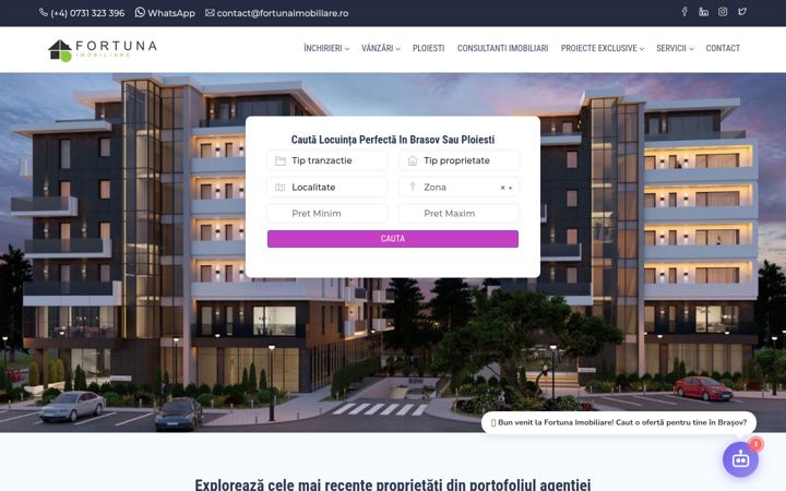Screenshot of fortunaimobiliare.ro