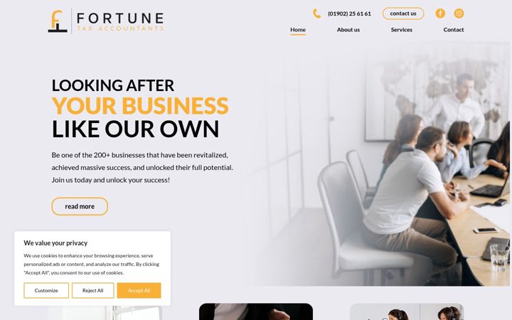 Screenshot of fortune-taxaccountants.co.uk