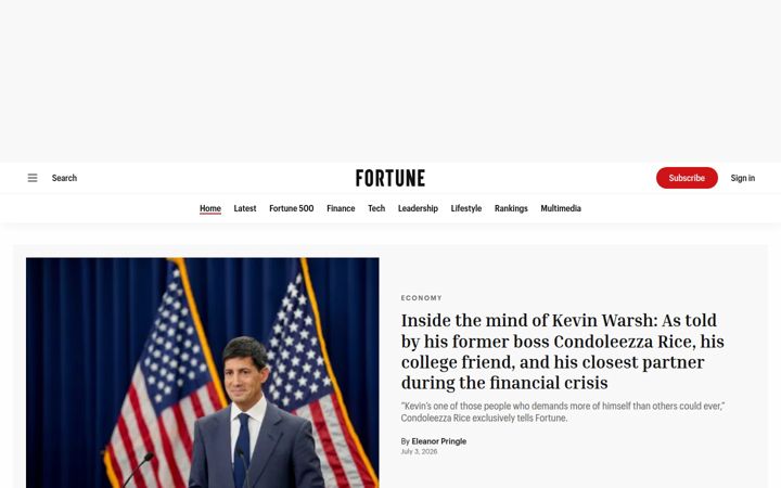 Zrzut ekranu fortune.com