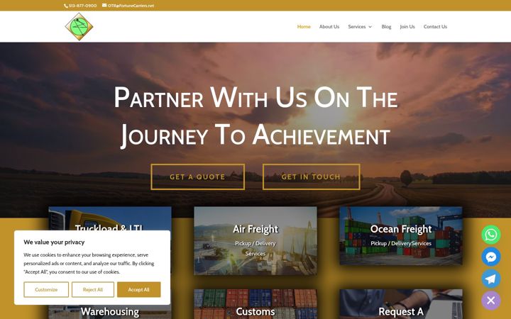 Screenshot of fortunecarriers.net