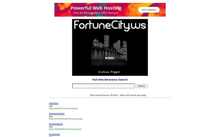 Screenshot of fortunecity.ws