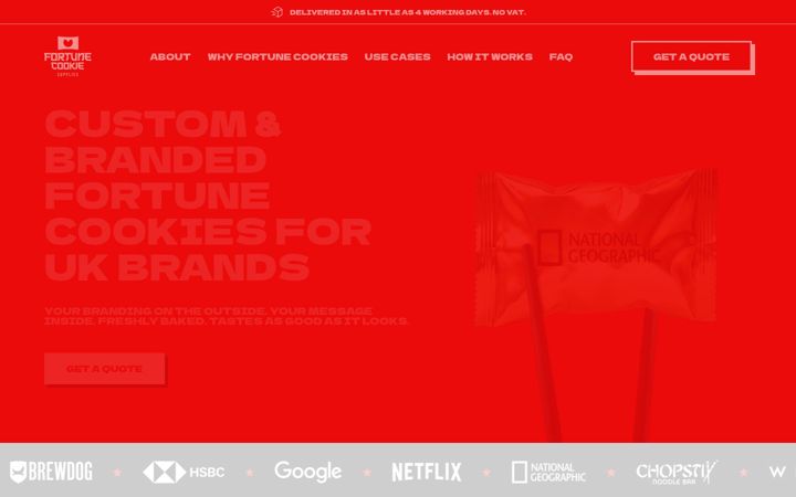 Screenshot of fortunecookiesupplies.co.uk