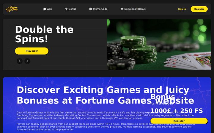 Screenshot of fortunegamescasino.com