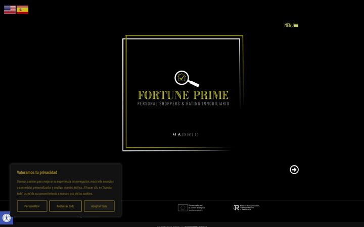 Screenshot stránky fortuneprime.es