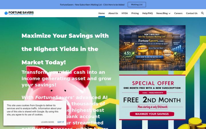 Screenshot of fortunesavers.com