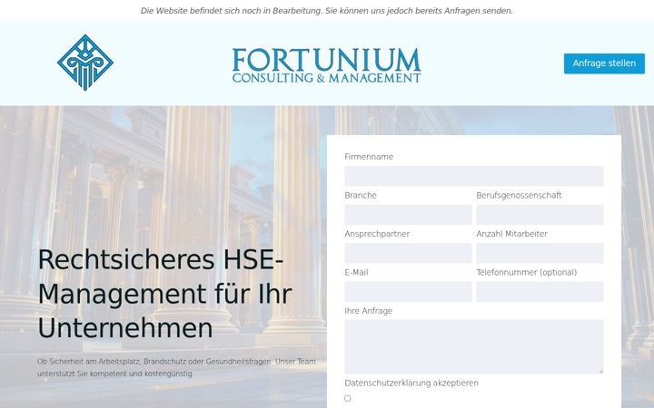 Screenshot von fortunium.eu