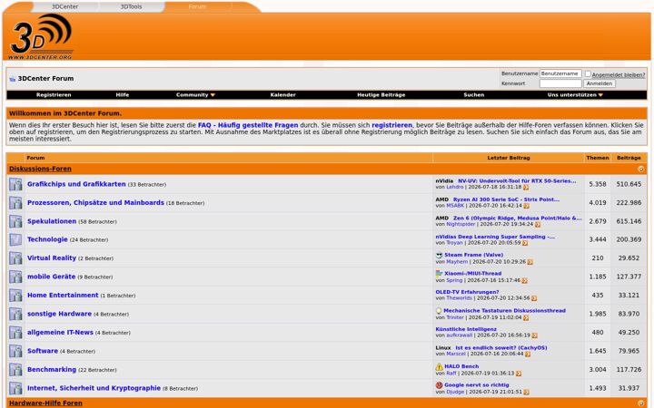 Screenshot of forum-3dcenter.org