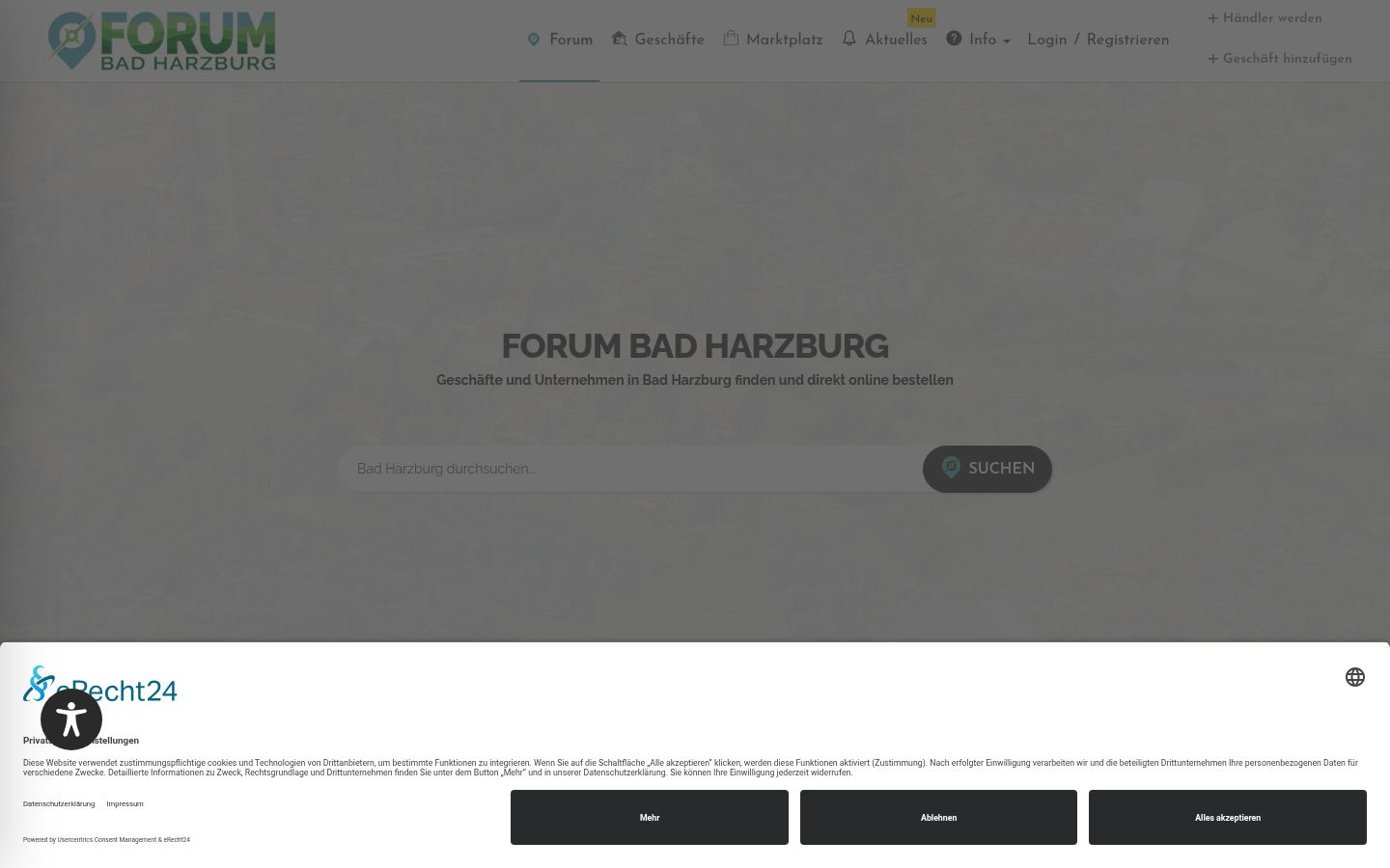 Screenshot del banner di consenso mostrato prima di qualsiasi interazione