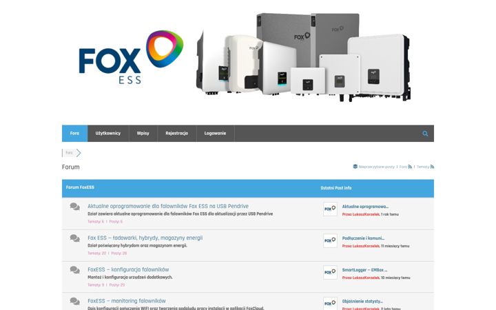 Skjámynd af forum-foxess.pro